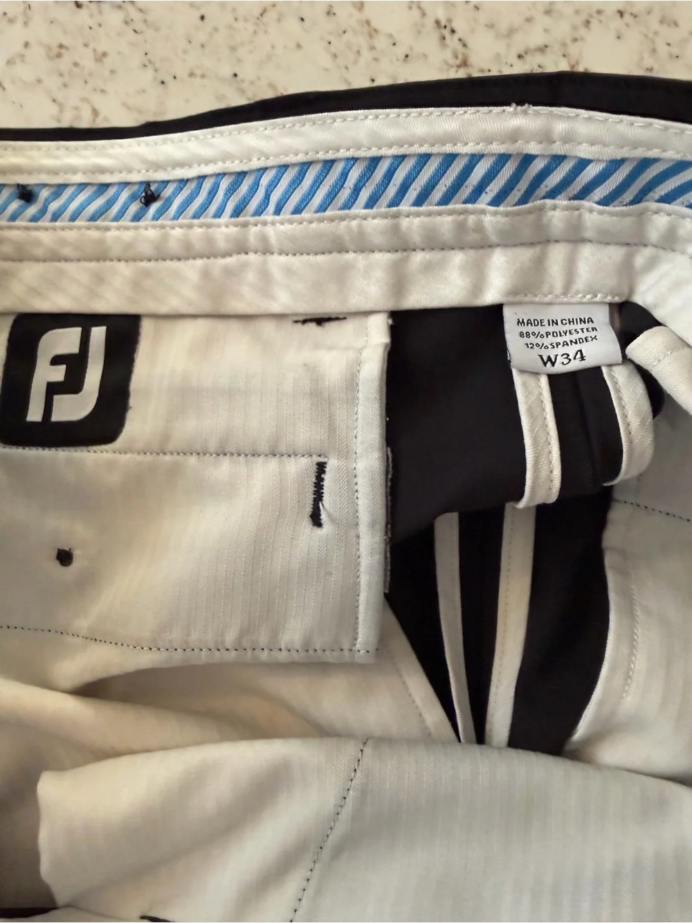 FootJoy Black Flat Front Golf Shorts